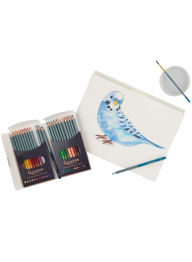 Creative Mark Cezanne Watercolor Pencils Professional Artist Quality Soft Core Leads For Watercolour Painting Coloring Drawing Layering Blending Shading Use Wet Or Dry Set Of 24 - Image 2