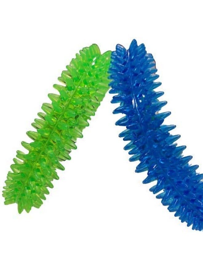 Non-Toxic Soft Natural Rubber Squeaky Ring Spike Chew Toys Aggressive Chewers Dental Teething Cleaning Toy - Multicolor - Image 3