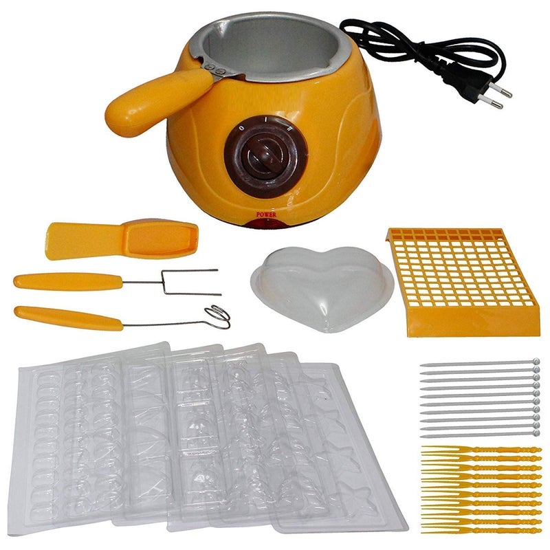 Swami Enterprise Swami Enterprise Chocolate Maker Electric Chocolate Melting Pot with molds and Accessories Yellow  - Image 3