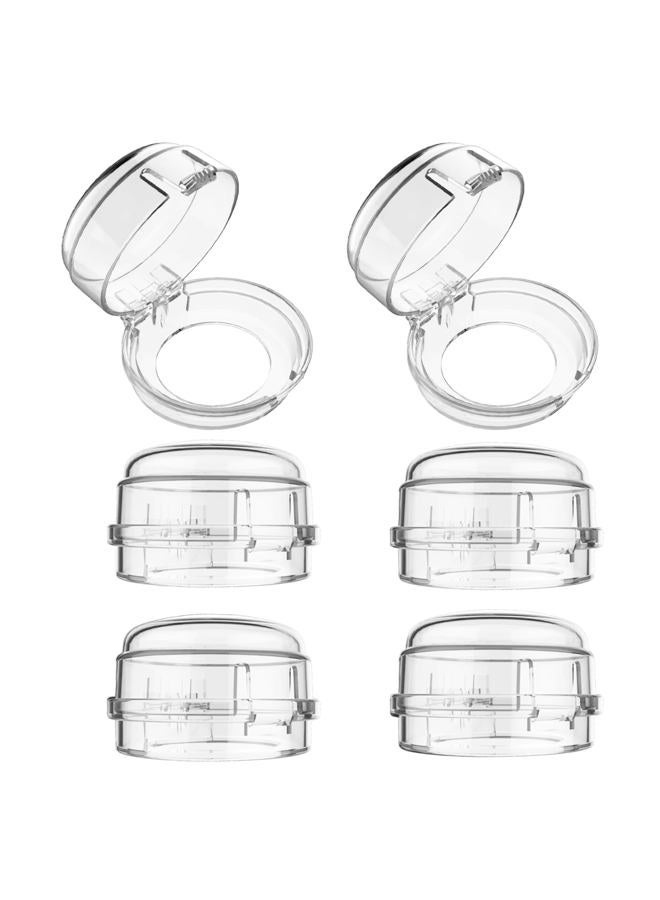 Mecefeno Stove Knob Safety Covers, Gas Stove Knob Locks with Adhesive Universal Size Oven Knob Covers for Child Safety Gas Stove Knob Covers Baby Pet Child Proof Stove Knob Covers - 6pcs Clear - Image 1