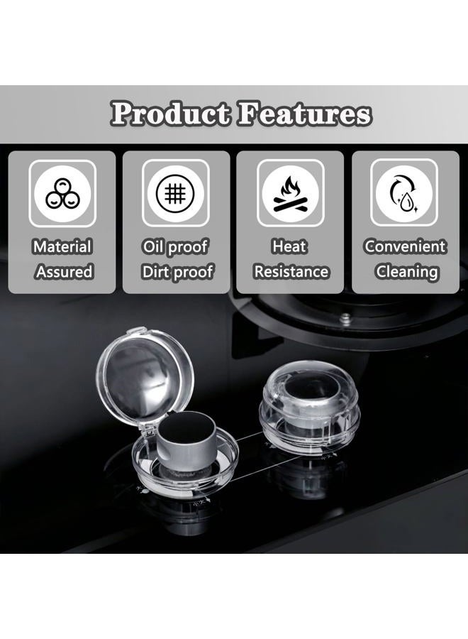 Mecefeno Stove Knob Safety Covers, Gas Stove Knob Locks with Adhesive Universal Size Oven Knob Covers for Child Safety Gas Stove Knob Covers Baby Pet Child Proof Stove Knob Covers - 6pcs Clear - Image 4