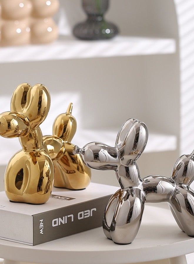 1 Piece Balloon Dog Statue Decoration Ornament, 18x22 cm, Gold Color.  - Image 3