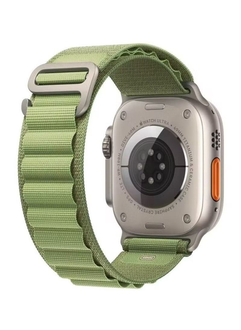 Zaboon - Alpine Loop Band 49mm 45mm 44mm for Apple Watch Series Ultra/8/SE/7/6/5/4/3/2/1 Nylon Woven Textile Loop Sport Strap Wristband Green Green - Image 1