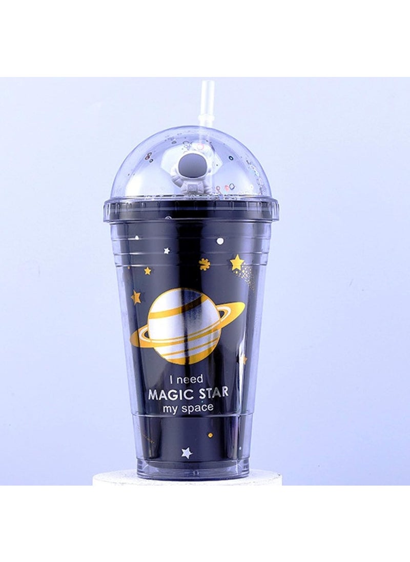 Funcart Funcart Astronaut Water Sipper Tumbler Glass with StrawBlack  - Image 1