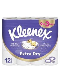 Kleenex Extra Dry Toilet Paper 140 Sheets Pack of 12  - Image 1