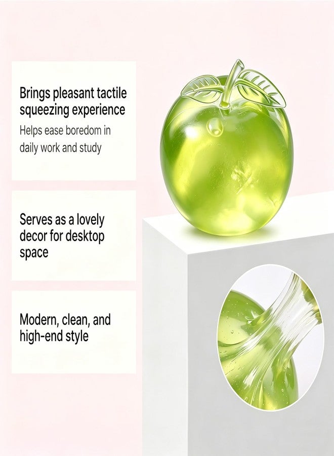 Oulores Apple Squishy, Slow Rising Stress Relief, 2026 New Realistic Green Apple Shaped Squeezes Balls, Soft Cute Fruit Anxiety Relief for Office Home Travel (Green) - Image 2