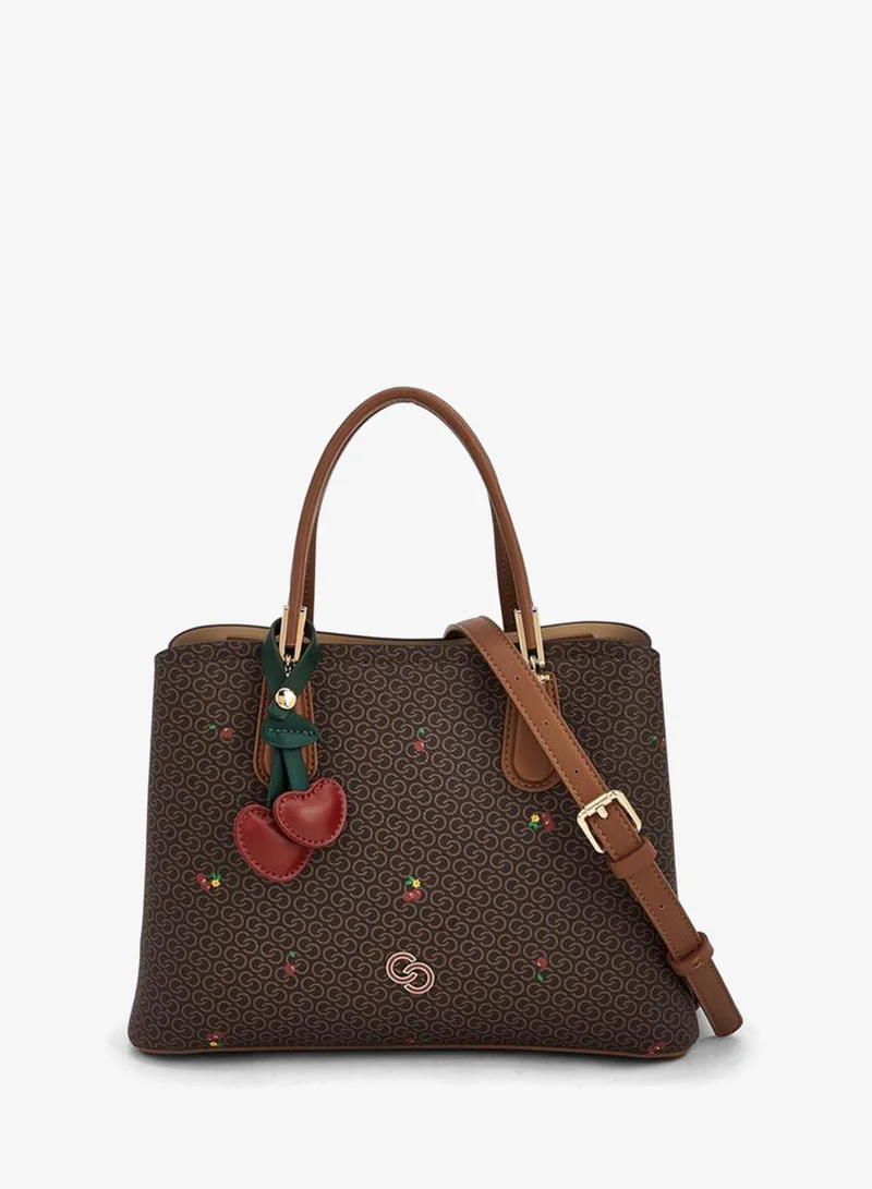 سيليست Monogram Cherry Print Tote Bag with Double Handles
