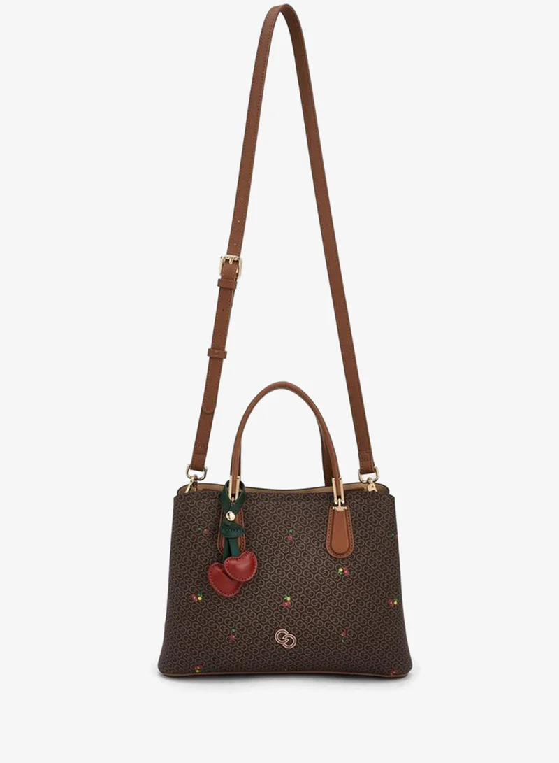 سيليست Monogram Cherry Print Tote Bag with Double Handles