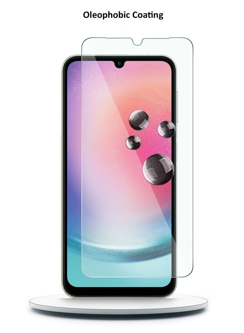 Techie 2 قطع واقي شاشة زجاجي مقسى HD لجهاز سامسونج جالاكسي A24 - مضاد للانعكاس ومضاد للفقاعات بصلابة 9H وسمك 0.33 مم وحواف مدورة وسهولة في التركيب - Image 2