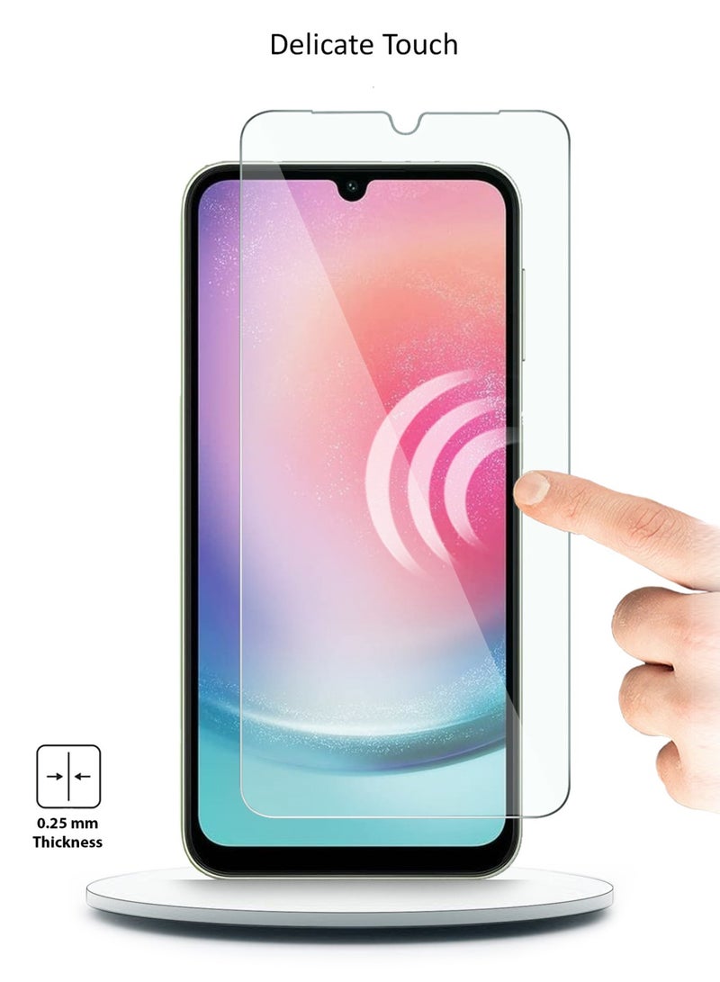 Techie 2 قطع واقي شاشة زجاجي مقسى HD لجهاز سامسونج جالاكسي A24 - مضاد للانعكاس ومضاد للفقاعات بصلابة 9H وسمك 0.33 مم وحواف مدورة وسهولة في التركيب - Image 3