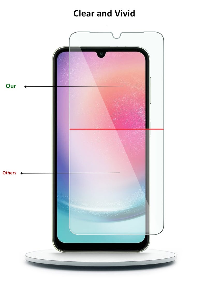 Techie 2 قطع واقي شاشة زجاجي مقسى HD لجهاز سامسونج جالاكسي A24 - مضاد للانعكاس ومضاد للفقاعات بصلابة 9H وسمك 0.33 مم وحواف مدورة وسهولة في التركيب - Image 4