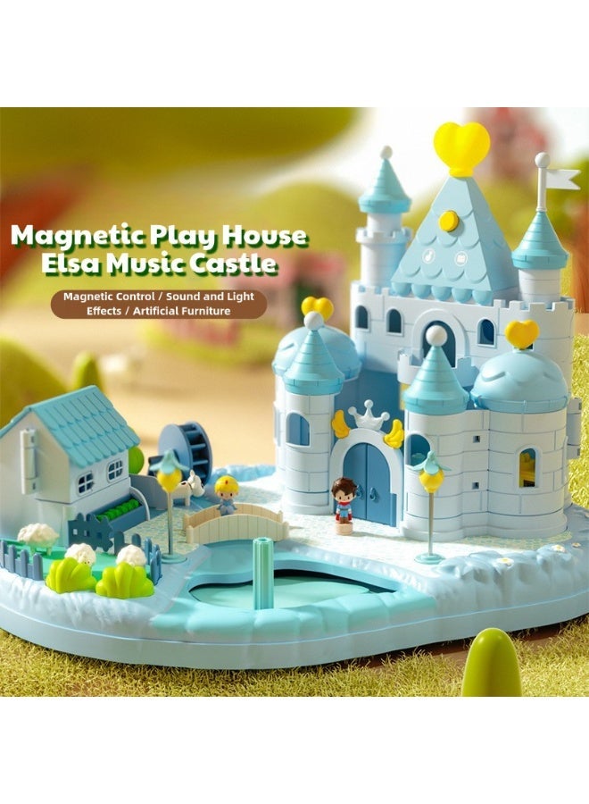 Princess Magnetic Castle Playset with Light and Music Pretend Play House Educational Interactive Toy for Girls Age 3-6 Years Old Durable Kids Playhouse Perfect Birthday Gift for Toddlers and Children - Image 2