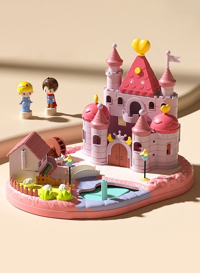 Princess Magnetic Castle Playset with Light and Music Pretend Play House Educational Interactive Toy for Girls Age 3-6 Years Old Durable Kids Playhouse Perfect Birthday Gift for Toddlers and Children - Image 1