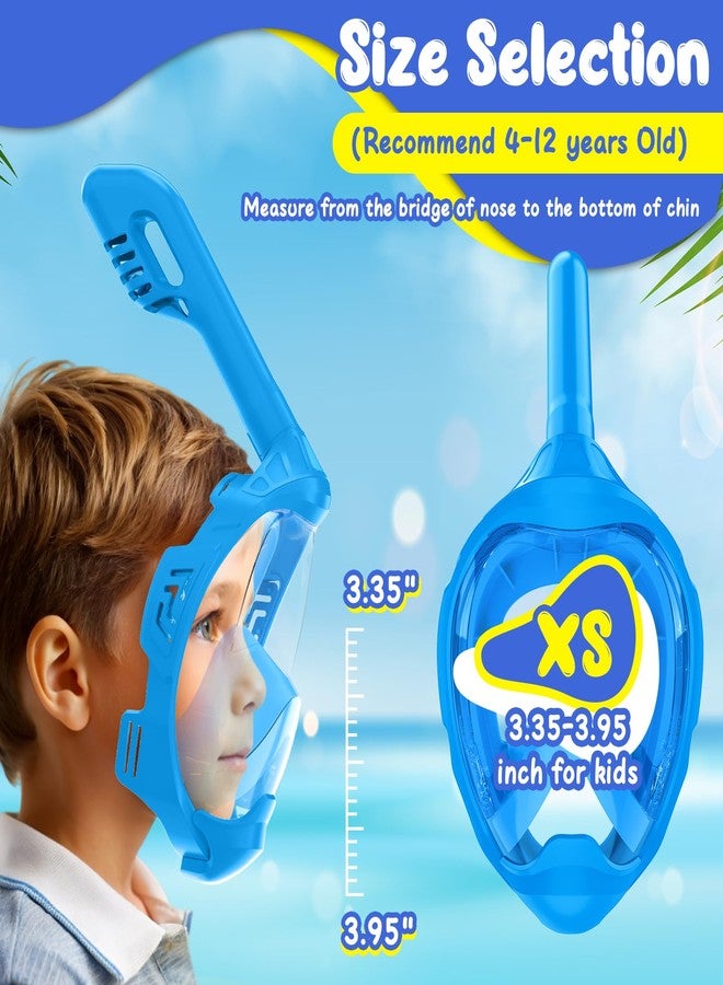 Jwintee Kids Snorkel Mask Full Face, Full Face Snorkel Mask for Kids, 180 Degree Panoramic View Snorkeling Gear for Kids, Kids Snorkeling Set Anti-Fog Anti-Leak - Image 4