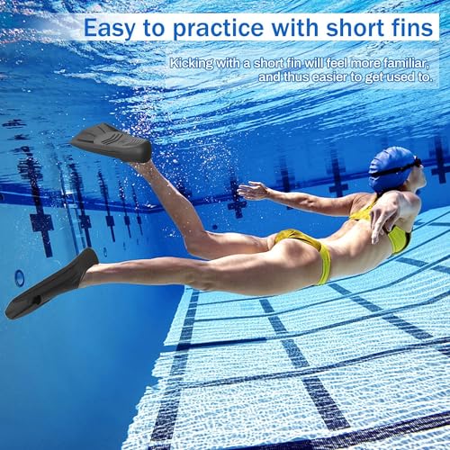 Gintenco Swim Fins, Kids Swim Training Fins for Lap Swimming, Travel Size Flippers with Mesh Bag, Silicone Swimming Fins for Kids Teens Adults Women Men - Image 3