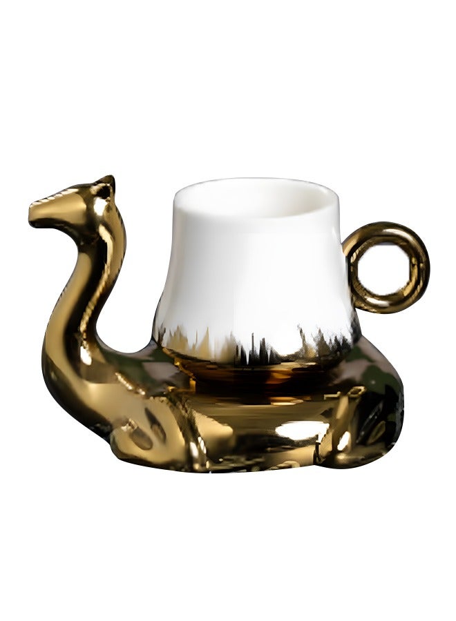 Aijmil فنجان قهوة مع صحن على شكل جمل، كوب إسبريسو من السيراميك - Image 1