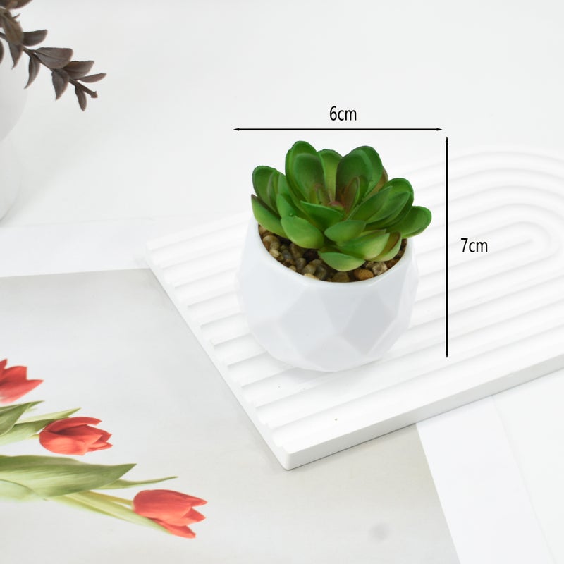 Generic Pink Succulent Artificial Potted Plant Home Office Decor Happy lotus + plastic diamond pot