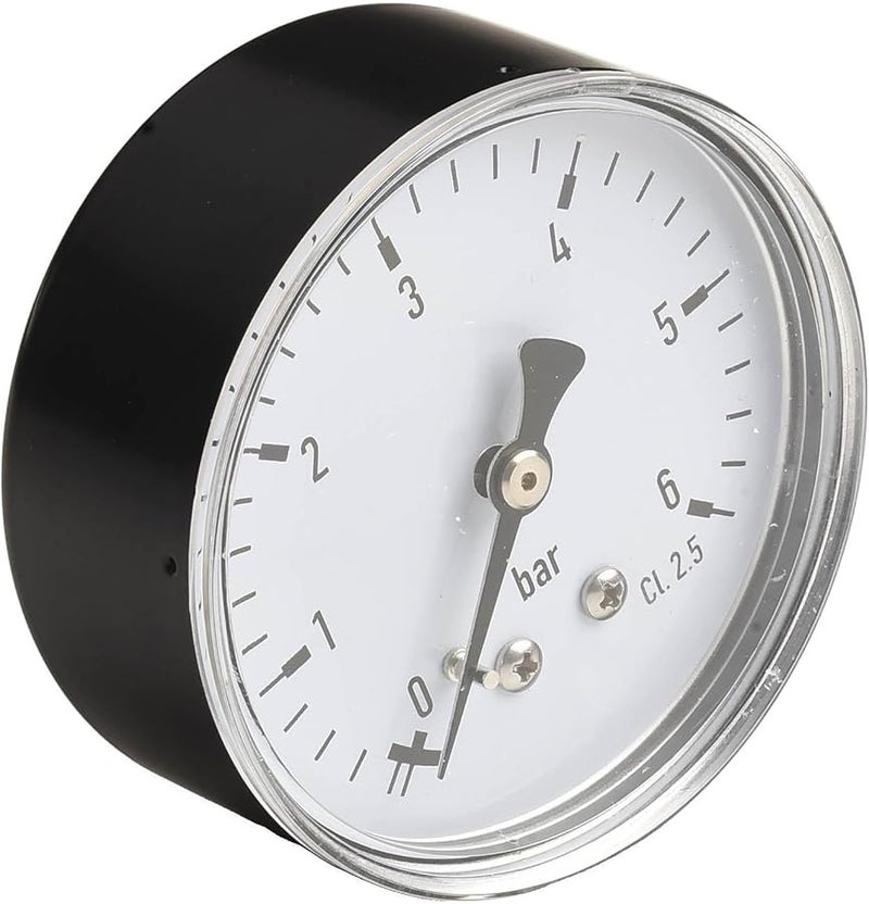 مقياس ضغط الهواء والمياه من النحاس 0-6 بار من الفولاذ المقاوم للصدأ لأنظمة المياه والهواء المضغوط - Image 1