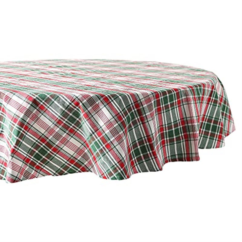 ديزاين إمبورتس dii yuletide plaid tablecloth 70 route - Image 1
