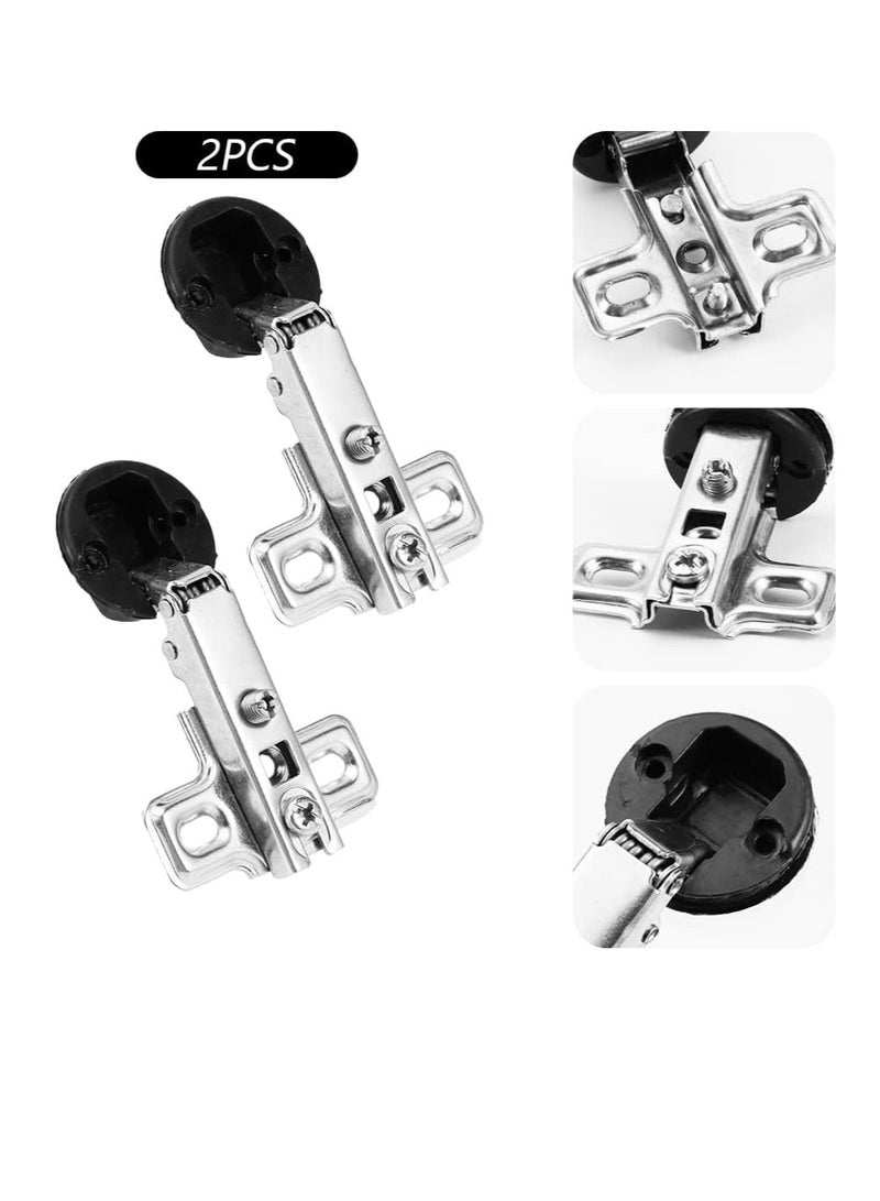 Glass Door Hinges 2 Pieces Cabinet Door Hinges Solf Close Hinge Invisible Furniture Hinges Straight Arm Hinges Match with 26mm Cup s(2 Pieces Glass Door Hinge) - Image 2