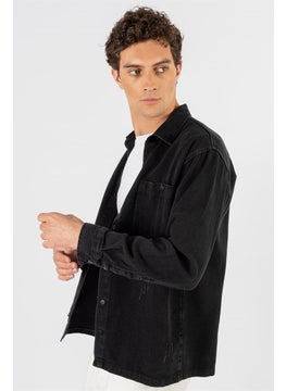 Tudors Relax Fit Comfortable Fit Long Sleeve Antique Black Denim Men's Shirt  - Image 2