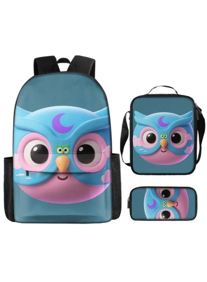 Bright Li Fire Unlock the new fashion of childish fun! Three-piece set of bags, cartoon elements for children and teenagers (students, children, friends' outings, mountain climbing, schooling, etc. can be used) - 6 - Image 2