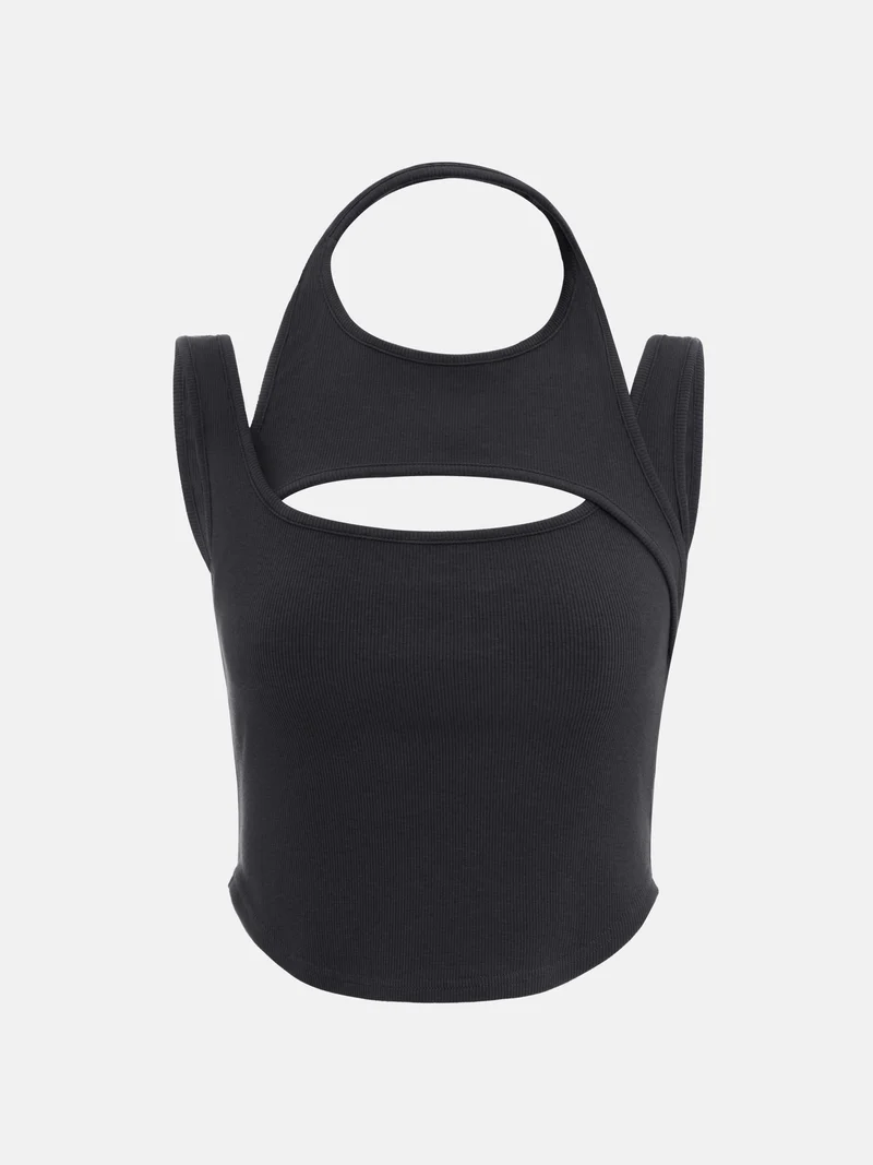 Lichi Cropped dual jersey top
