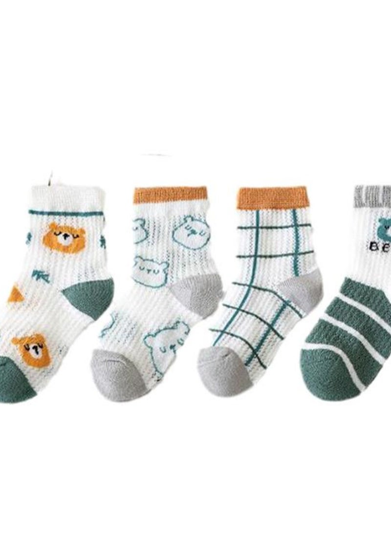 5 pairs of cute elastic children's socks thin mesh baby cartoon socks - Image 5