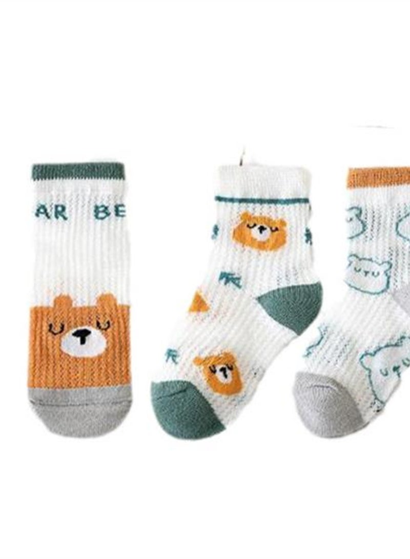 5 pairs of cute elastic children's socks thin mesh baby cartoon socks - Image 4