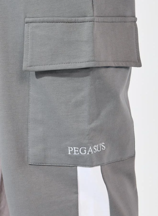 Styli Contrast Panel Oversized Joggers with Cargo Pocket
