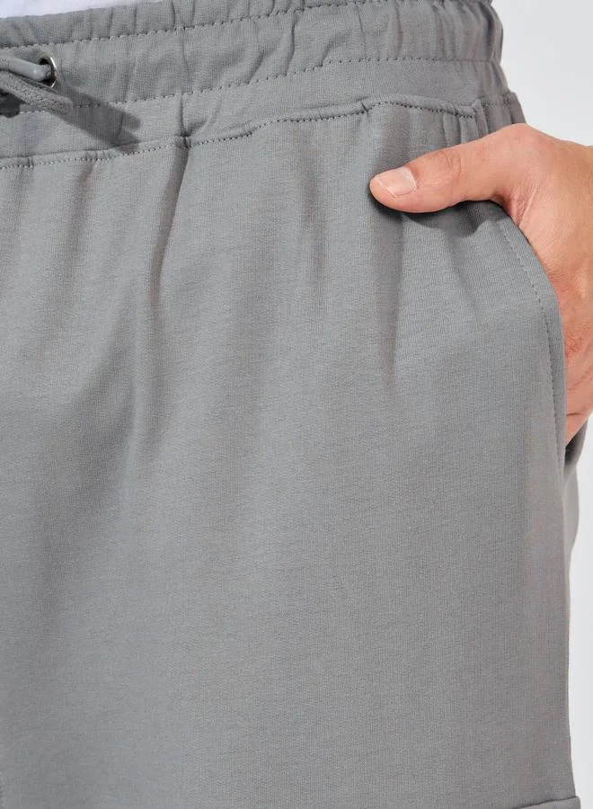 Styli Contrast Panel Oversized Joggers with Cargo Pocket