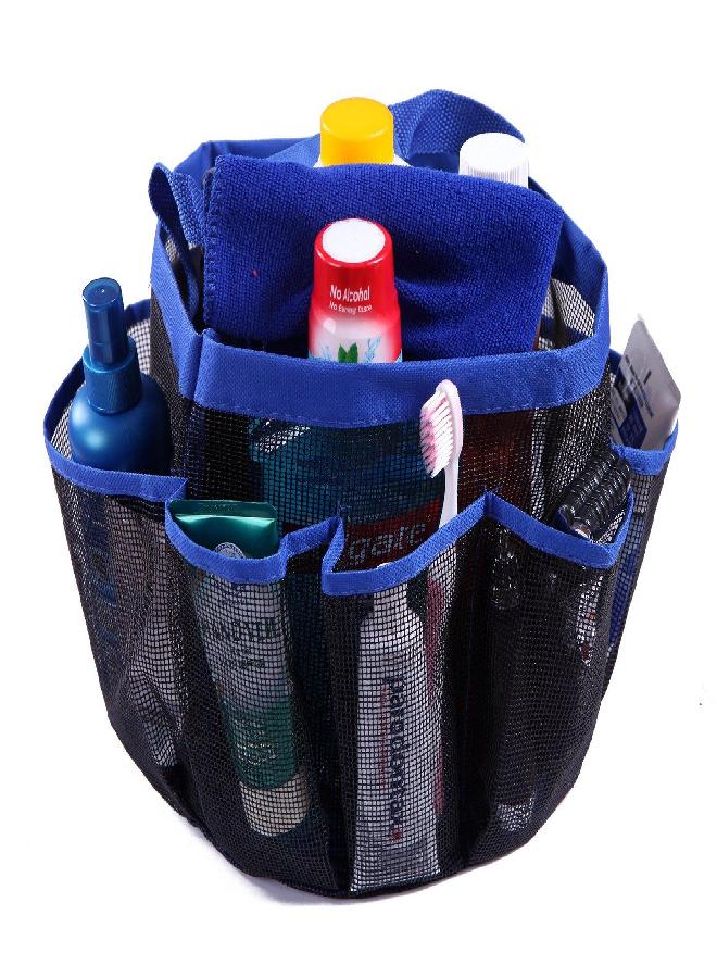 HDE Mesh Shower Caddy Portable - Quick Dry Tote for College, Camp, Bath, Dorm Essentials - Large Center Storage Basket with 7 Outer Pockets & Handles Blue - Image 3