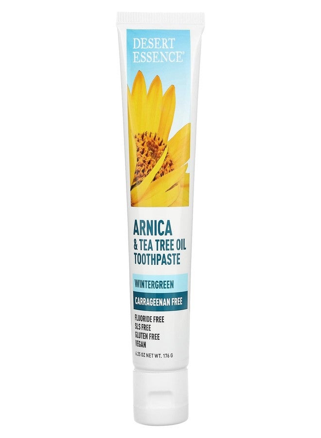 Desert Essence Arnica & Tea Tree Oil Toothpaste - Wintergreen - 6.25 Oz - Complete Oral Care - Tea Tree Oil - Baking Soda - Refreshes Mouth - Sea Salt - Carrageenan Free - Image 1