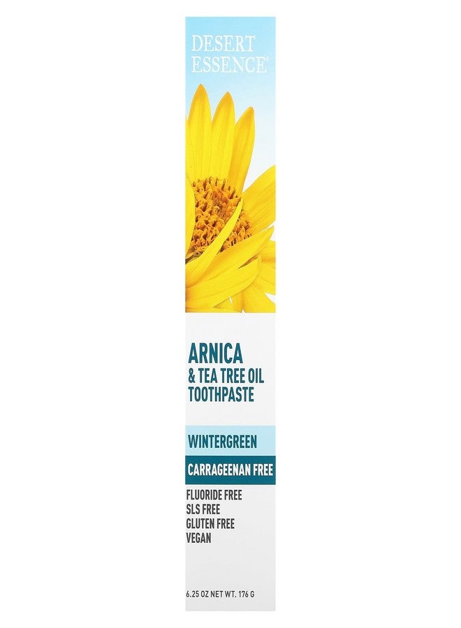 Desert Essence Arnica & Tea Tree Oil Toothpaste - Wintergreen - 6.25 Oz - Complete Oral Care - Tea Tree Oil - Baking Soda - Refreshes Mouth - Sea Salt - Carrageenan Free - Image 2
