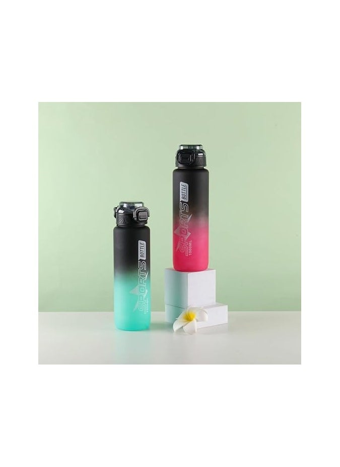 QSHOP QSHOP® Sports Water Bottles 1L BPA Free Leak Proof Fast Flow Water Bottles with Straw, Water Bottle for Gym, School, Fitness, Outdoor Sports  - Image 3