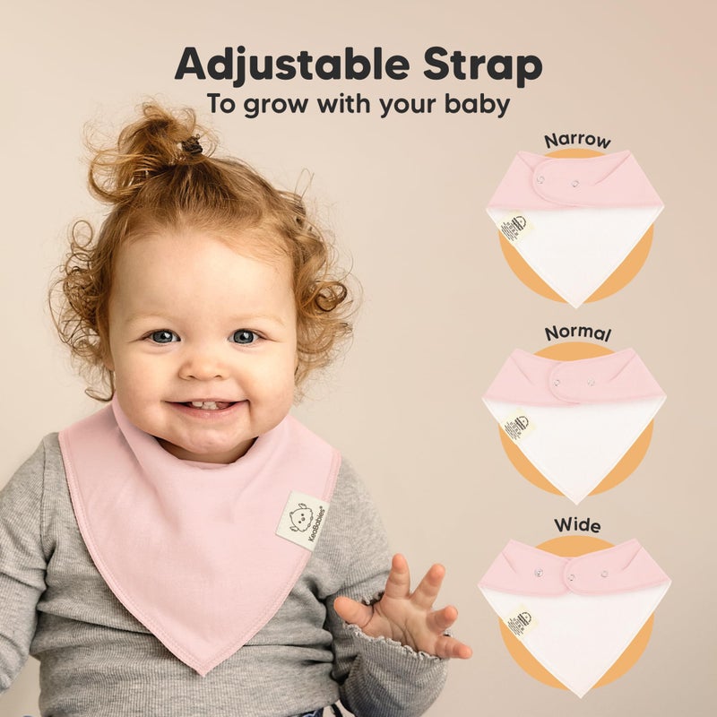 KeaBabies 8-Pack Organic Baby Bandana Bibs for Girls - Super Absorbent Triangle Baby Bibs for Drooling and Teething Infant, 100% Cotton Extra Soft for Newborn, Infant 0-36 Months (Spring) - Image 3