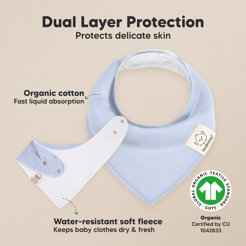 KeaBabies 8-Pack Organic Baby Bandana Bibs for Girls - Super Absorbent Triangle Baby Bibs for Drooling and Teething Infant, 100% Cotton Extra Soft for Newborn, Infant 0-36 Months (Spring) - Image 2