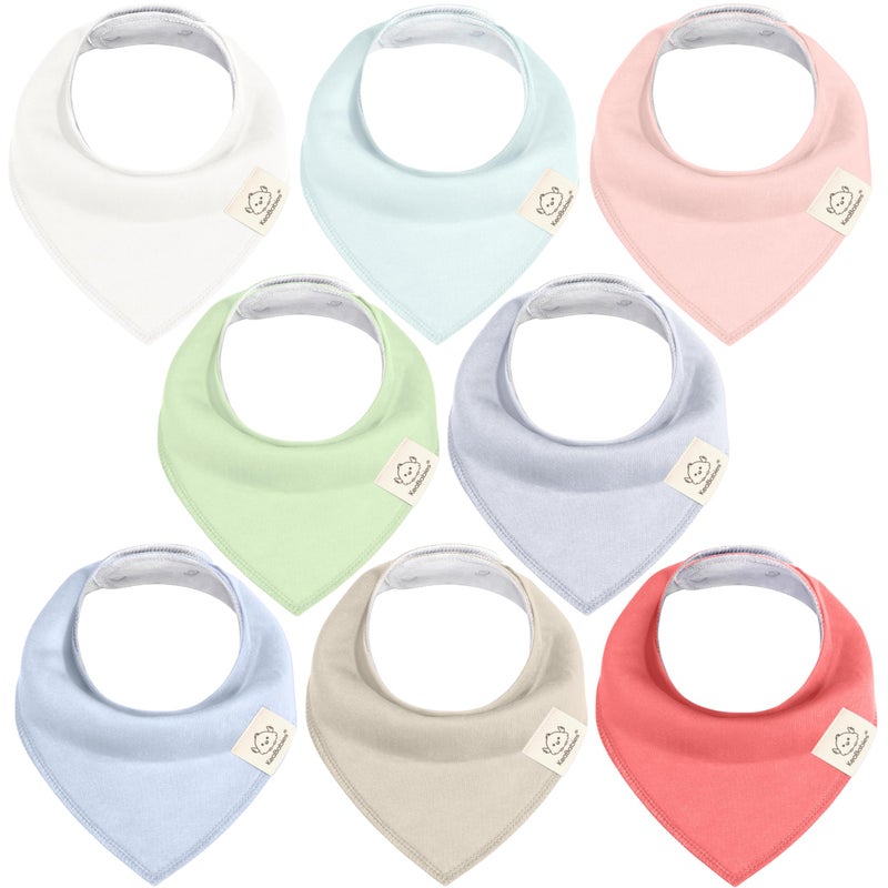 KeaBabies 8-Pack Organic Baby Bandana Bibs for Girls - Super Absorbent Triangle Baby Bibs for Drooling and Teething Infant, 100% Cotton Extra Soft for Newborn, Infant 0-36 Months (Spring) - Image 1
