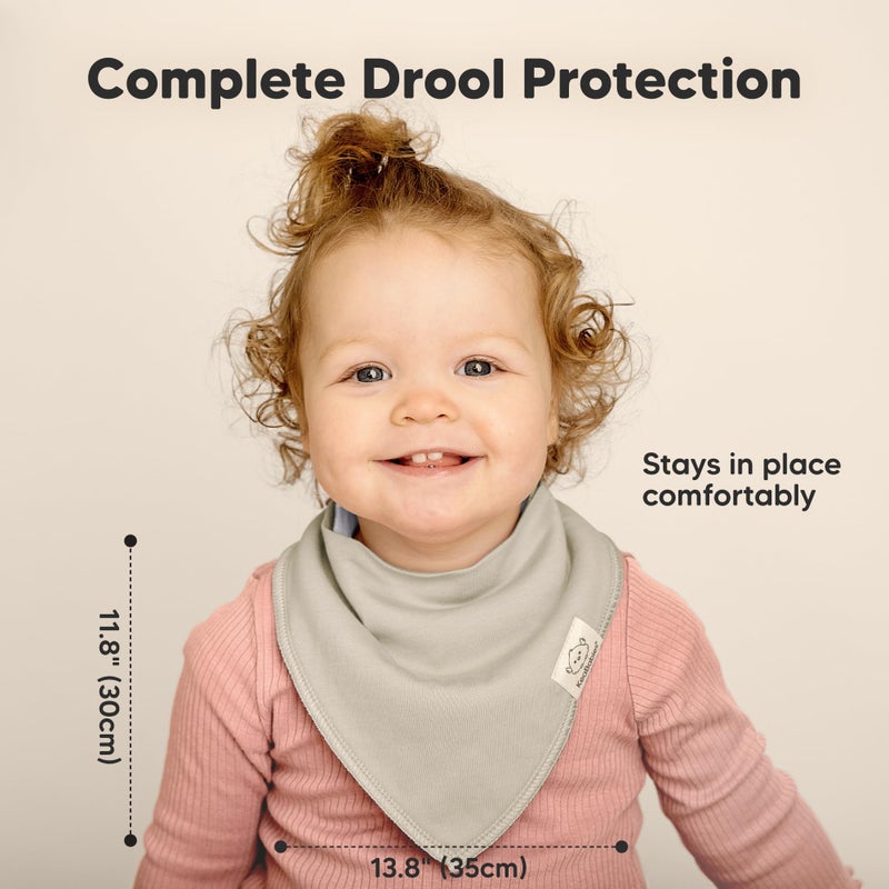 KeaBabies 8-Pack Organic Baby Bandana Bibs for Girls - Super Absorbent Triangle Baby Bibs for Drooling and Teething Infant, 100% Cotton Extra Soft for Newborn, Infant 0-36 Months (Spring) - Image 5