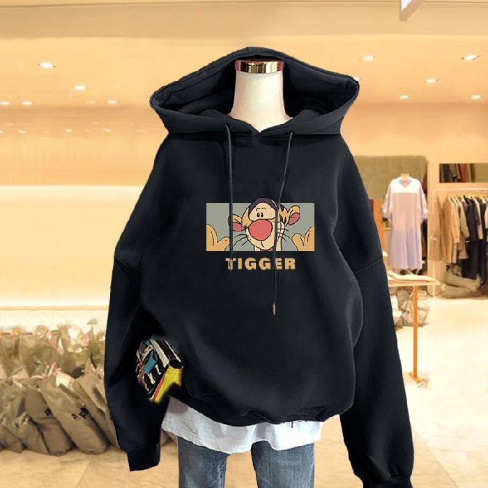 Fleece-Lined Hoodie Winter Coat Womens Autumn Pink fleece-lined  - Image 5