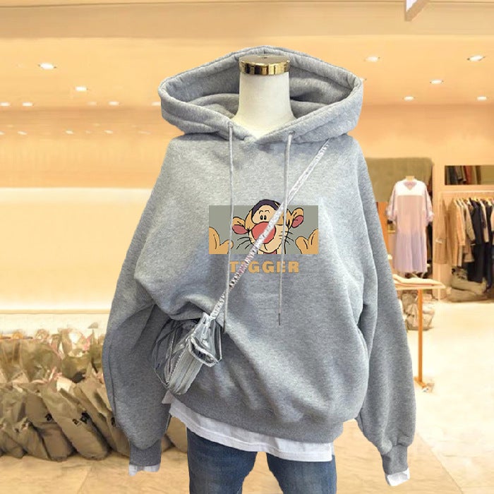 Fleece-Lined Hoodie Winter Coat Womens Autumn Pink fleece-lined  - Image 3