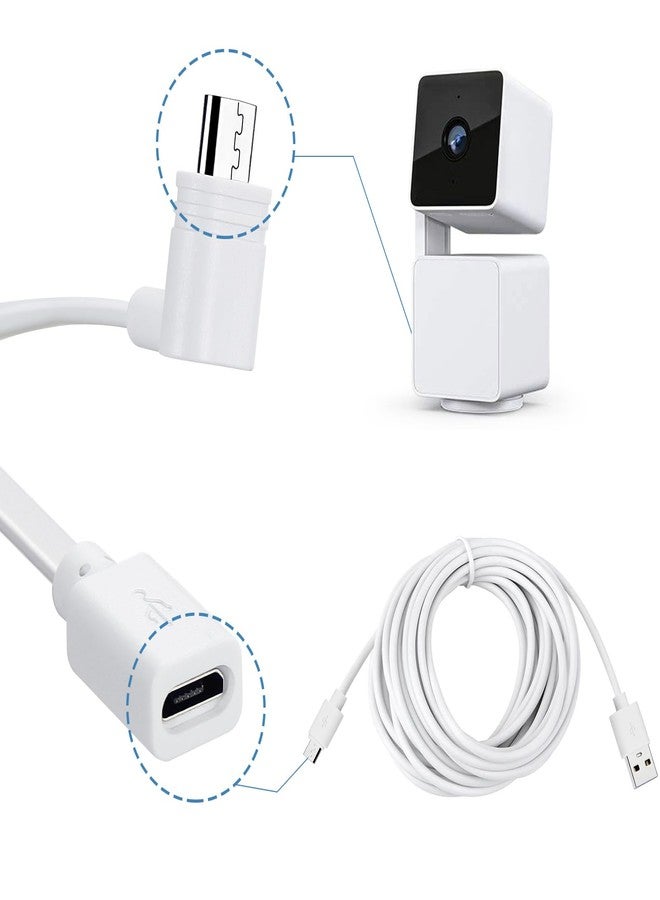 Smays 4-Pack Extension Cable for WYZE Cam Pan v3 Camera, 90 Degree Micro USB Extender Power Cord Flat 1 ft - Image 2