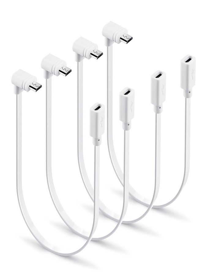 Smays 4-Pack Extension Cable for WYZE Cam Pan v3 Camera, 90 Degree Micro USB Extender Power Cord Flat 1 ft - Image 1