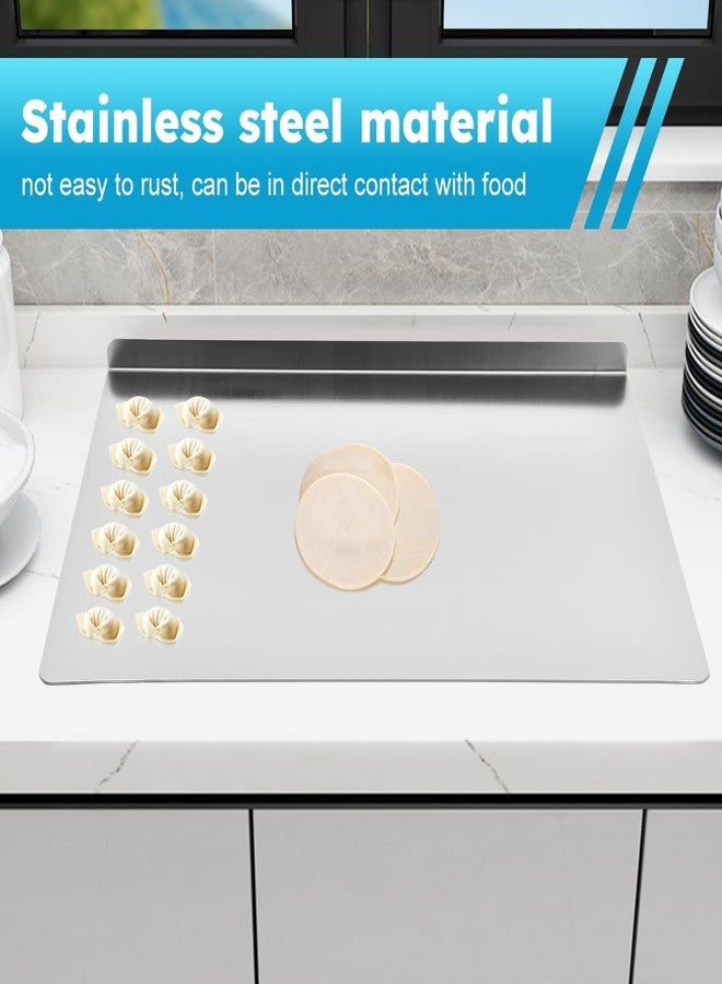 Kazheon Stainless Steel Cutting Boards with Lip for Kitchen, Metal Cutting Board over Sink, Baking-Cutting-Chopping-Board for Kitchen, Meat, Fruits, Vegetables, Bread and Baking(COLOR:silver) - Image 3