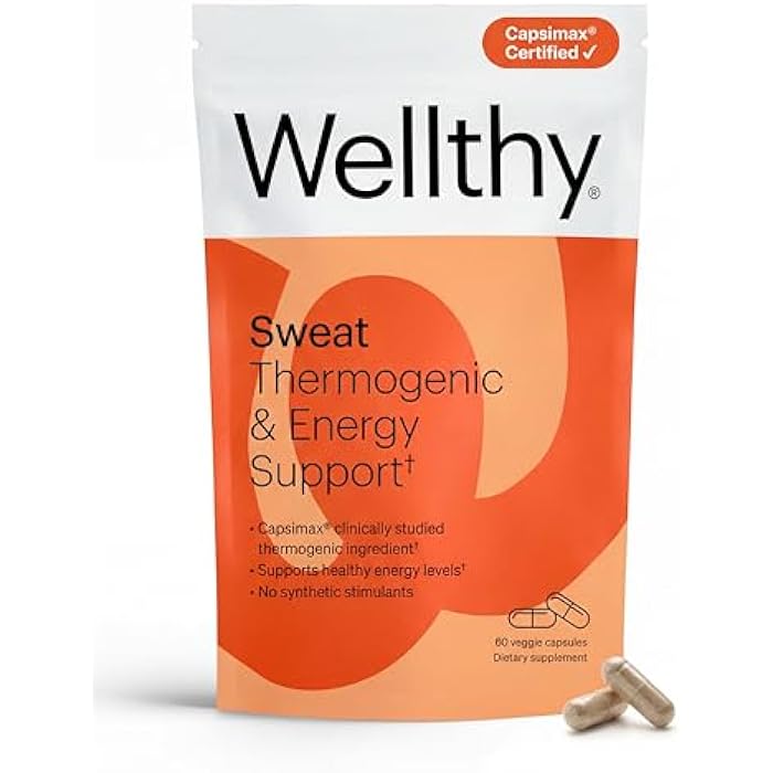 Wellthy Daily Thermogenic Capsimax, Green Tea & L-Carnitine Belly Thermogenic for Women Natural Weight Loss, Craving Control & Energy Support, 60 Count Capsules - Image 1