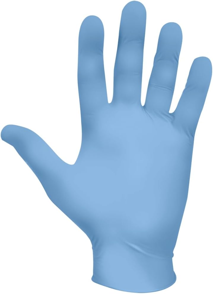 SHOWA 7500PF Disposable Nitrile Gloves, Powder Free, Large, Blue (Pack of 100) - Image 4