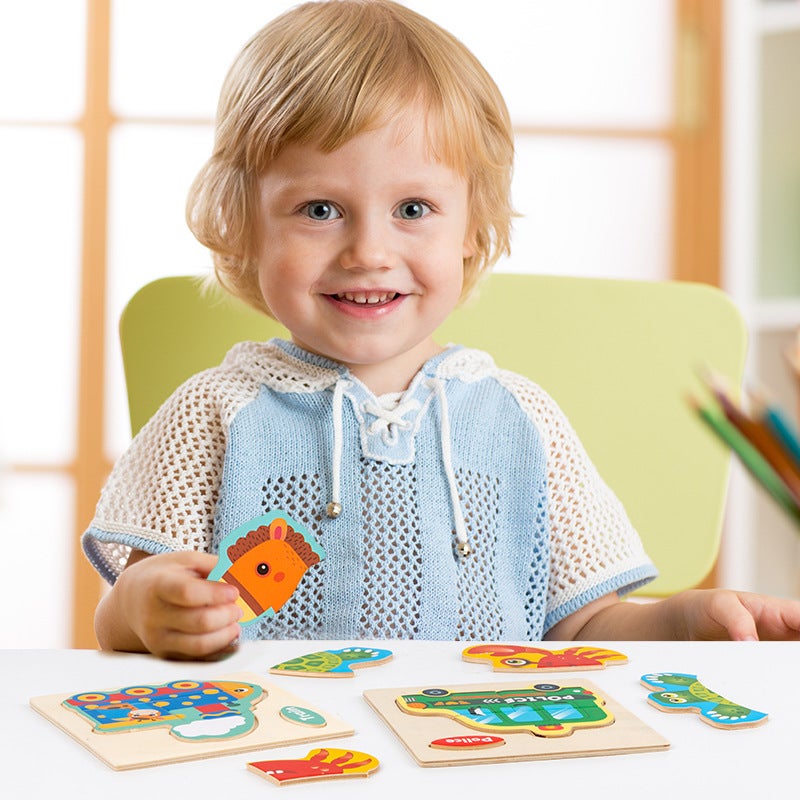 Kindergarten Children'S Toys Wooden Cartoon Creative Small Jigsaw Puzzle Puzzle Early Education Building Blocks Toys - Image 4
