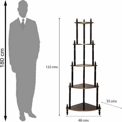 APEROL DESIGN 5Tier ShelvesWall Corner Stand for Living Room Floor Standing Shelves Wood - Image 3
