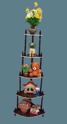 APEROL DESIGN 5Tier ShelvesWall Corner Stand for Living Room Floor Standing Shelves Wood - Image 4