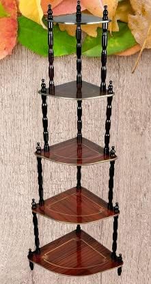 APEROL DESIGN 5Tier ShelvesWall Corner Stand for Living Room Floor Standing Shelves Wood - Image 2